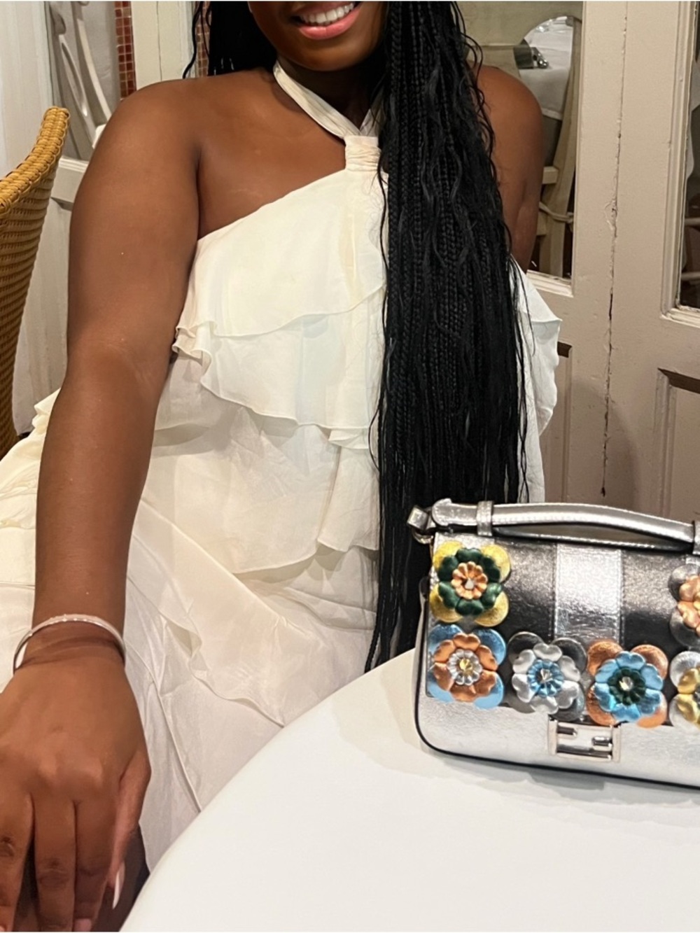 Zara White Ruffled Halter Dress